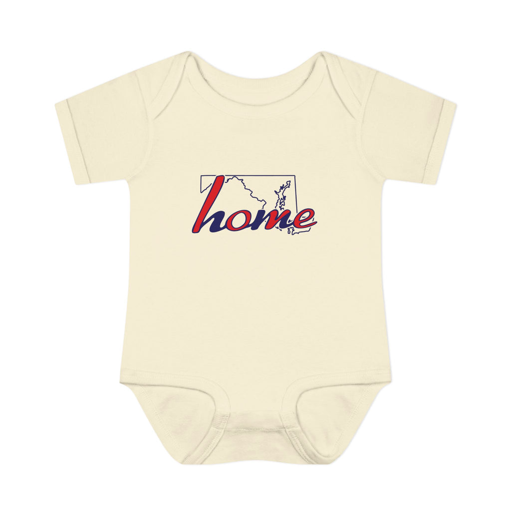 Maryland 'Home' Infant Bodysuit — Baby Onesie with State Outline