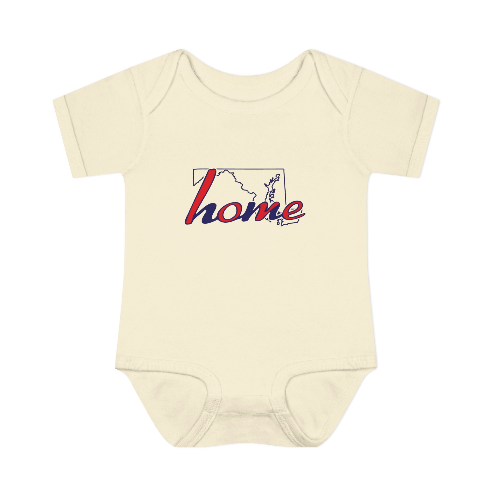 Maryland 'Home' Infant Bodysuit — Baby Onesie with State Outline