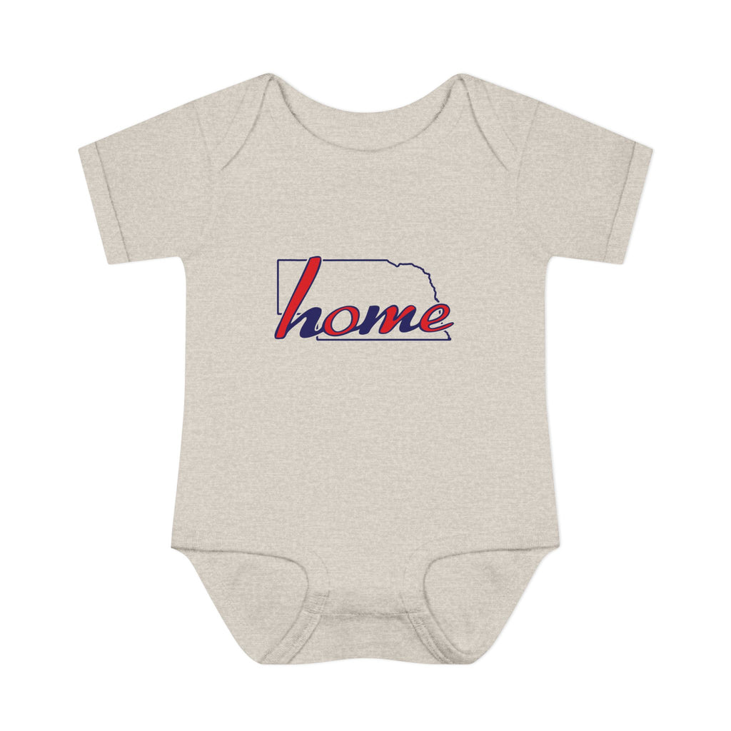 Nebraska 'Home' Infant Bodysuit — Baby Onesie with State Outline