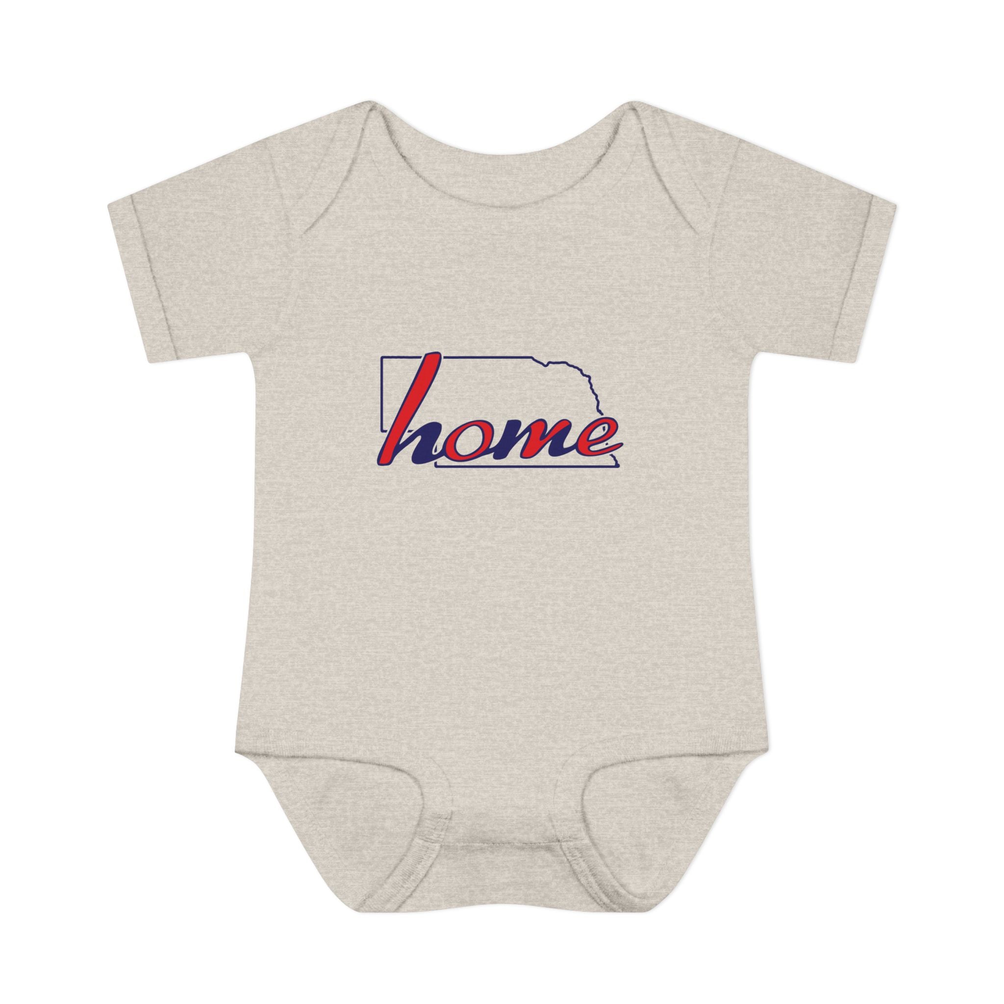 Nebraska 'Home' Infant Bodysuit — Baby Onesie with State Outline