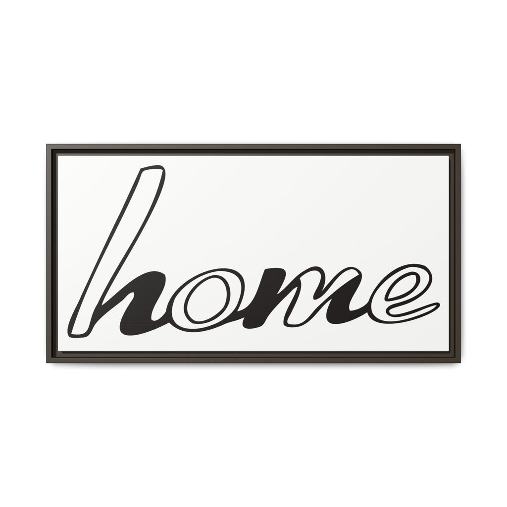 Framed Matte Canvas Wall Art — "home" Script Print