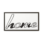Framed Matte Canvas Wall Art — "home" Script Print