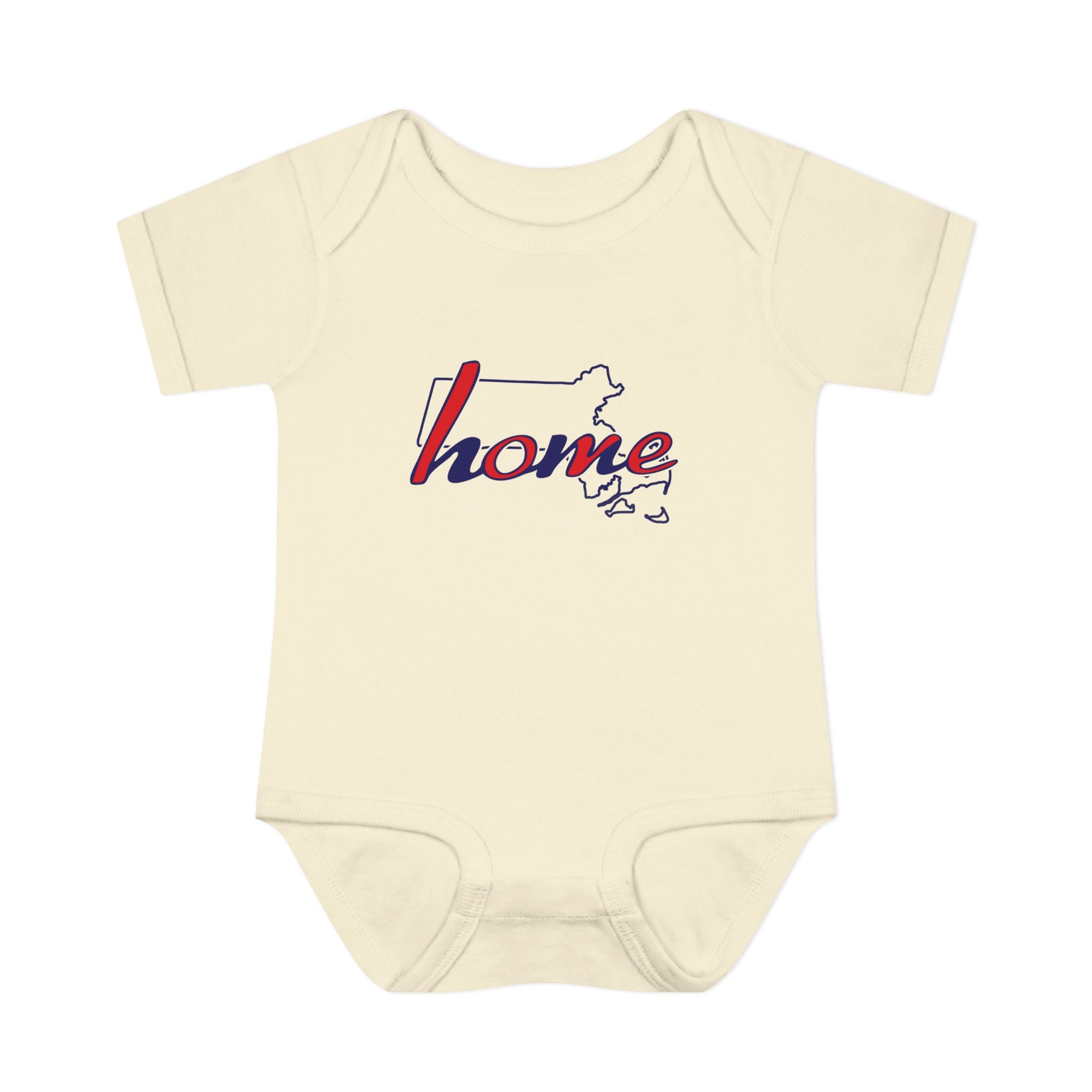 Massachusetts 'Home' Infant Bodysuit — Baby Onesie with State Outline