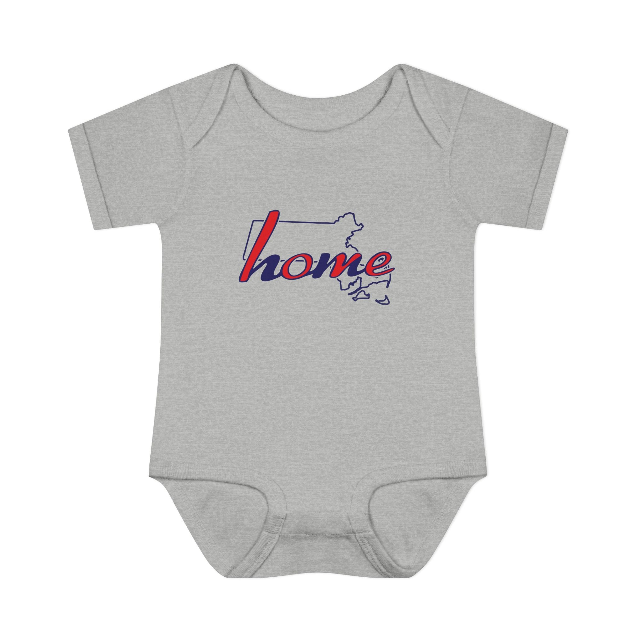 Massachusetts 'Home' Infant Bodysuit — Baby Onesie with State Outline