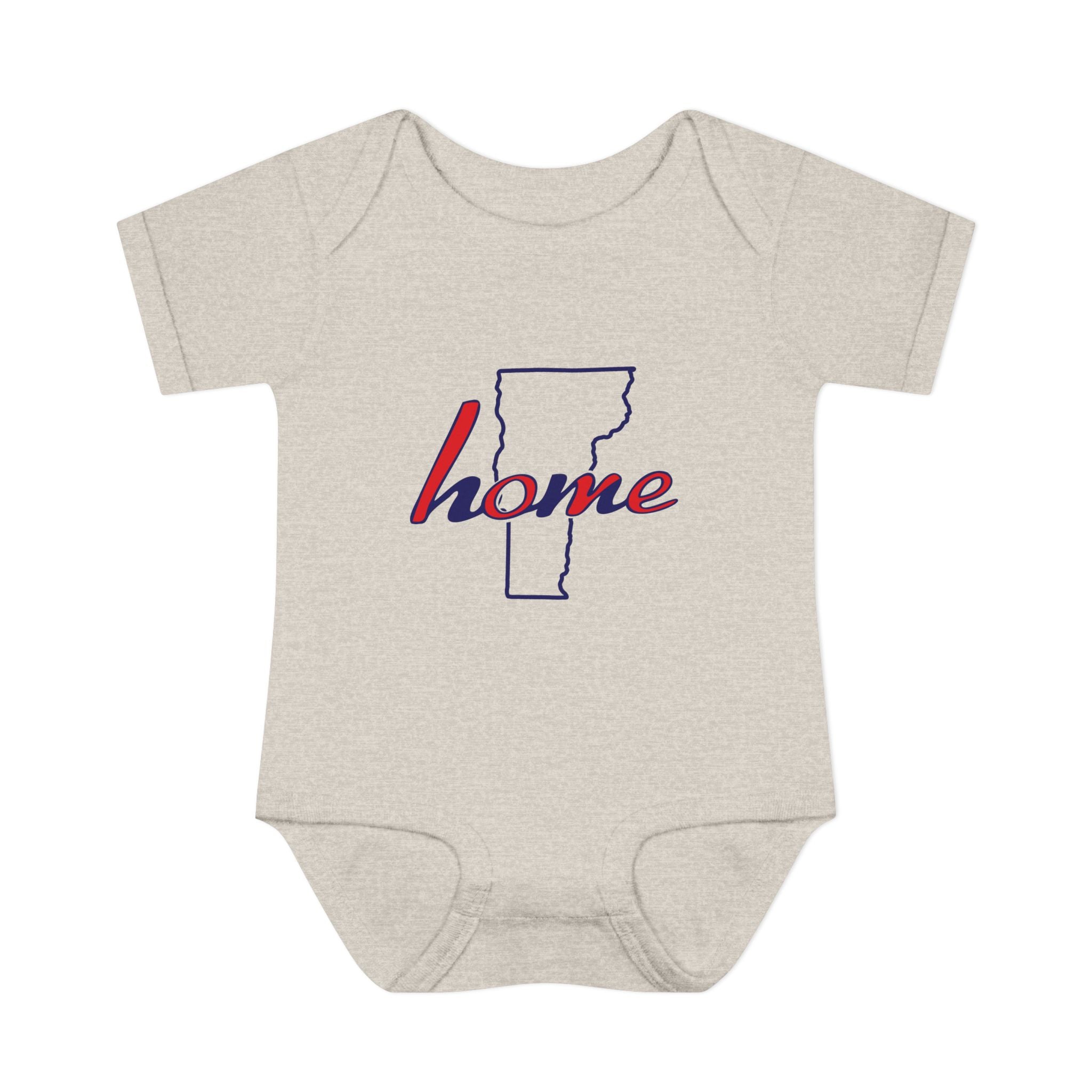 Vermont 'Home' Infant Bodysuit — Baby Onesie with State Outline
