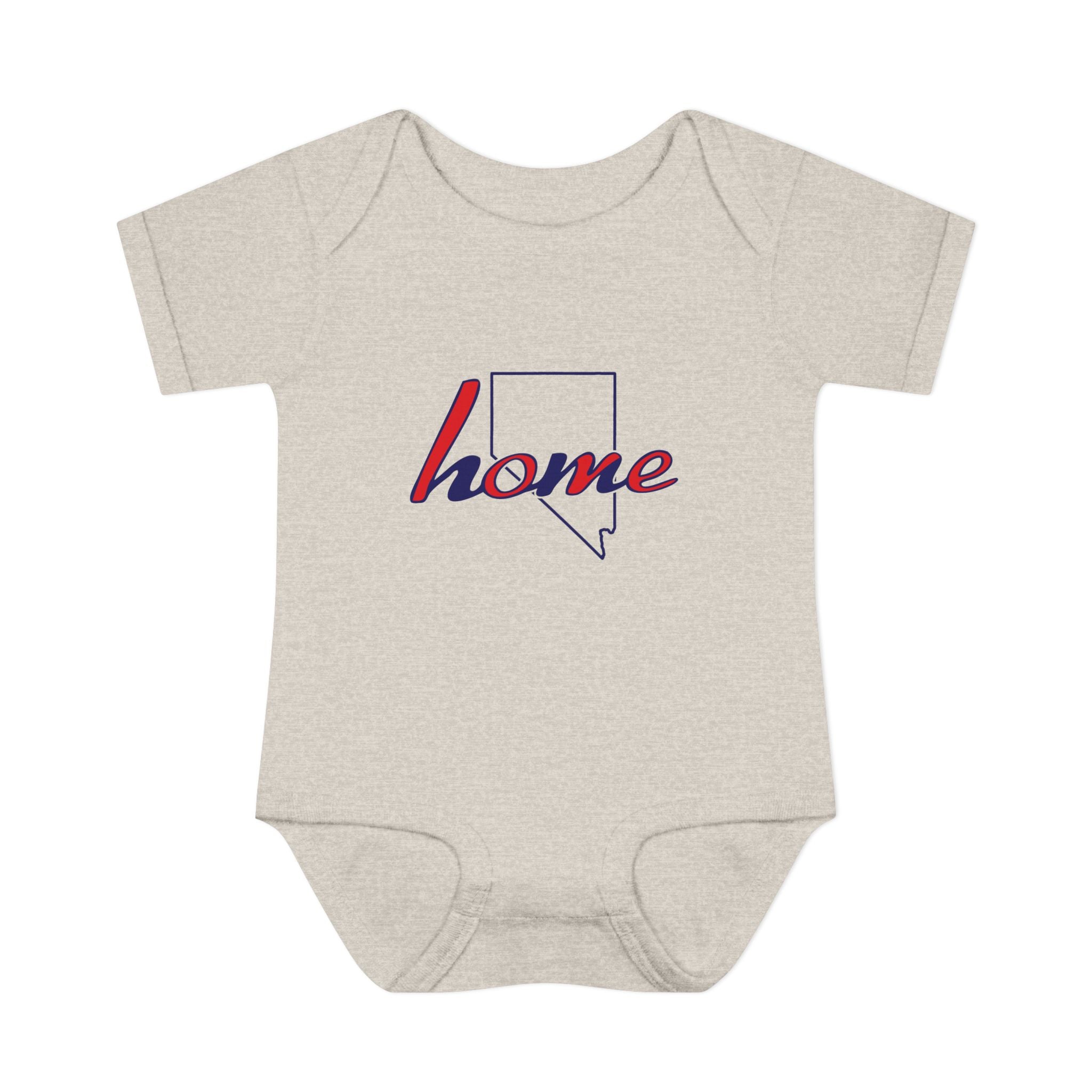 Nevada Home Baby Bodysuit — Infant Rib Onesie with State Outline