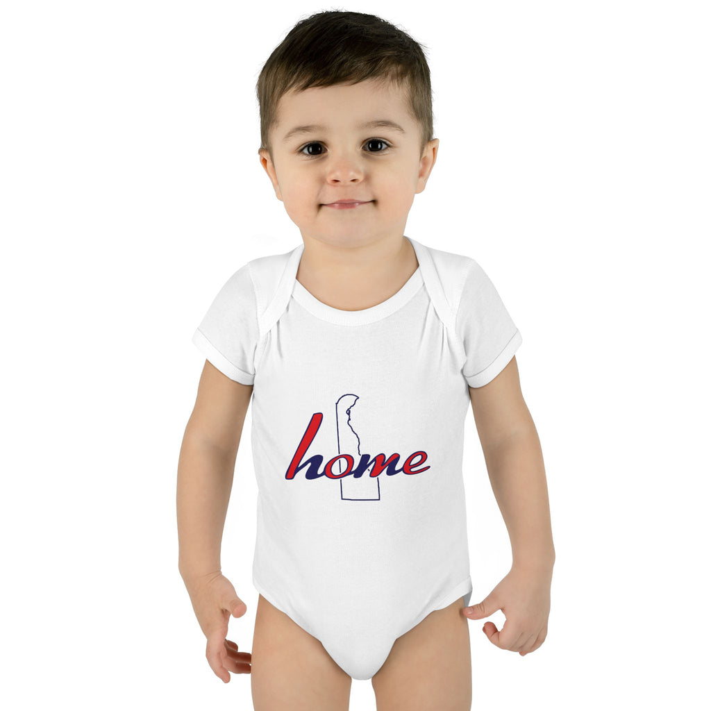 Delaware 'Home' Infant Bodysuit — Baby Onesie with State Outline