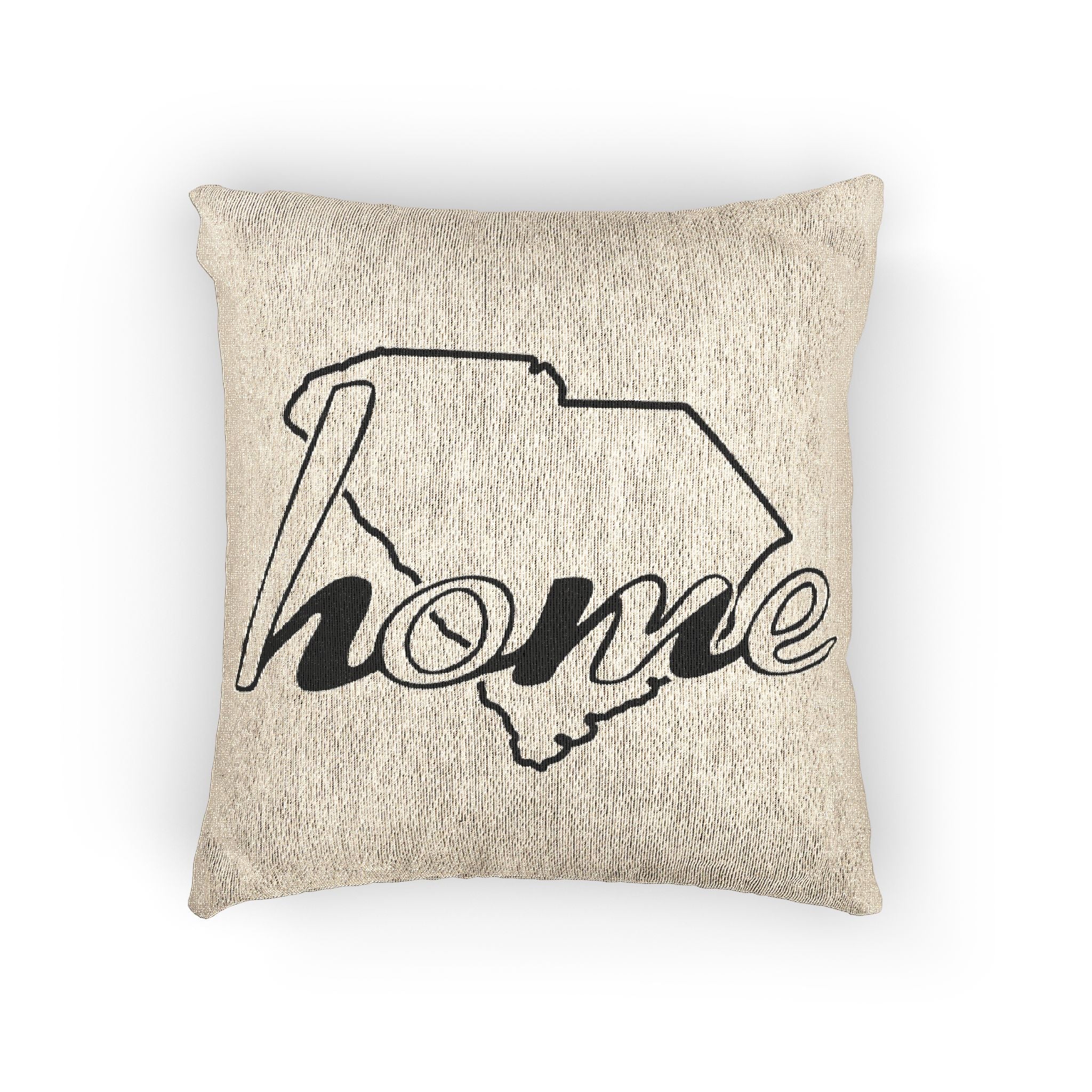 South Carolina - Home and Love Woven Decorative Pillow