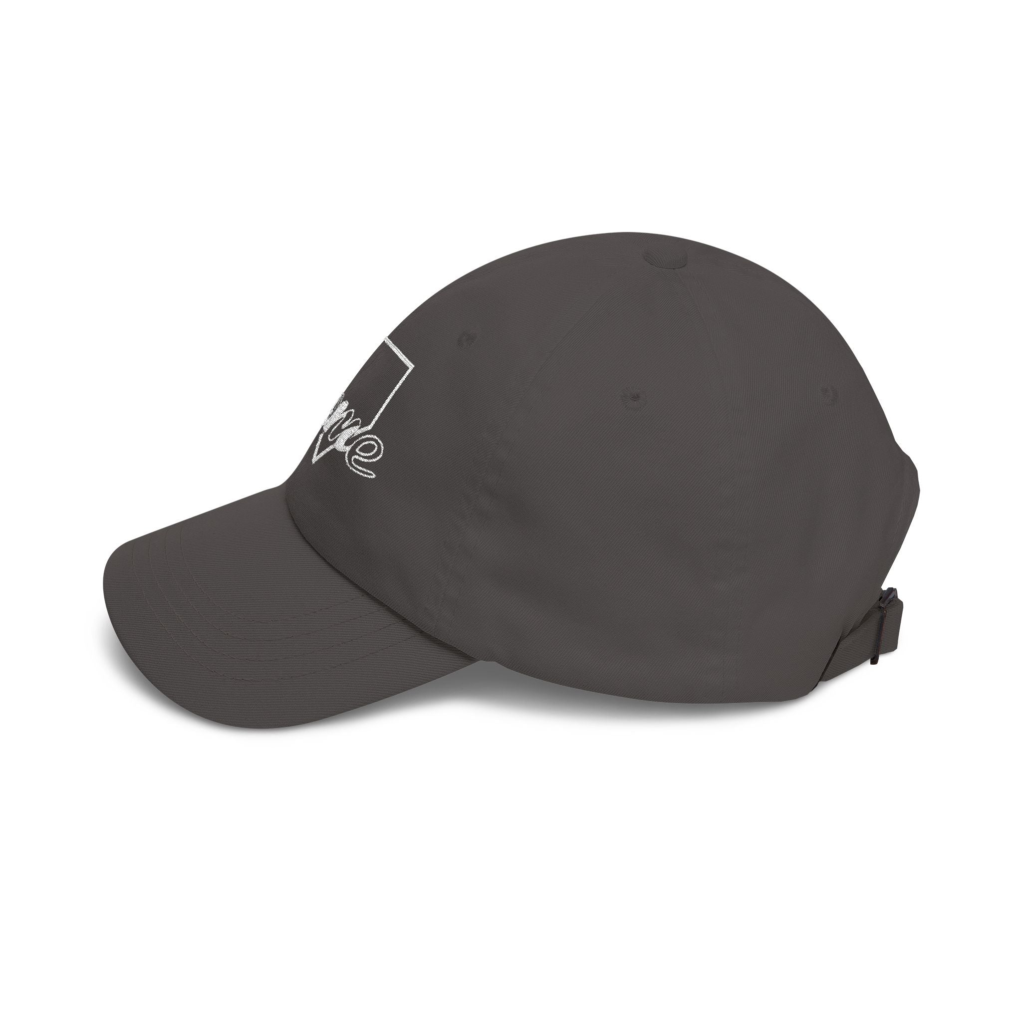 Home Plate Cap — Minimal White Embroidered Baseball/Softball Hat