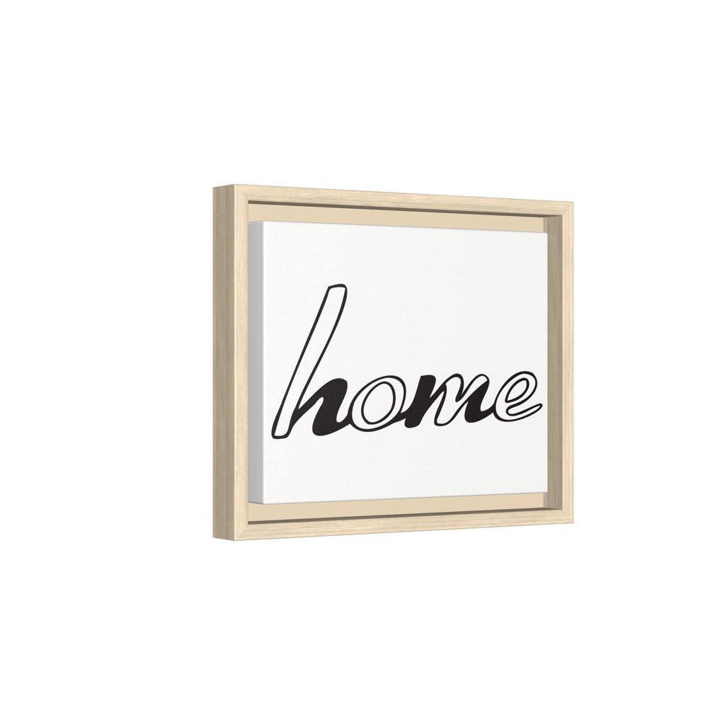 Framed Matte Canvas Wall Art — "home" Script Print