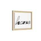 Framed Matte Canvas Wall Art — "home" Script Print