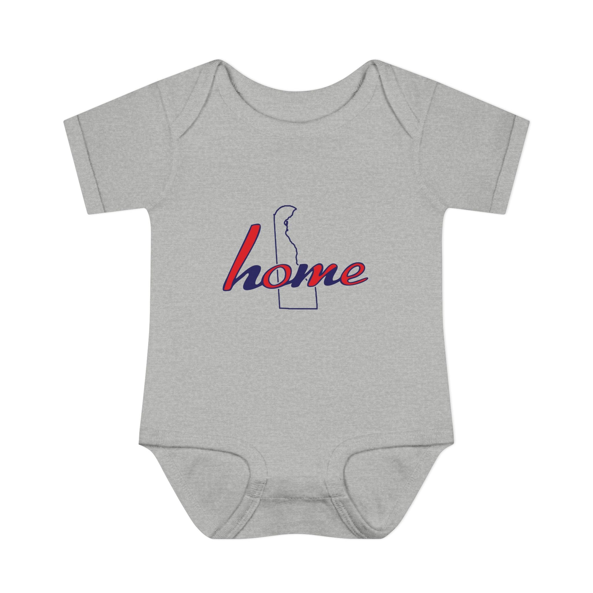 Delaware 'Home' Infant Bodysuit — Baby Onesie with State Outline