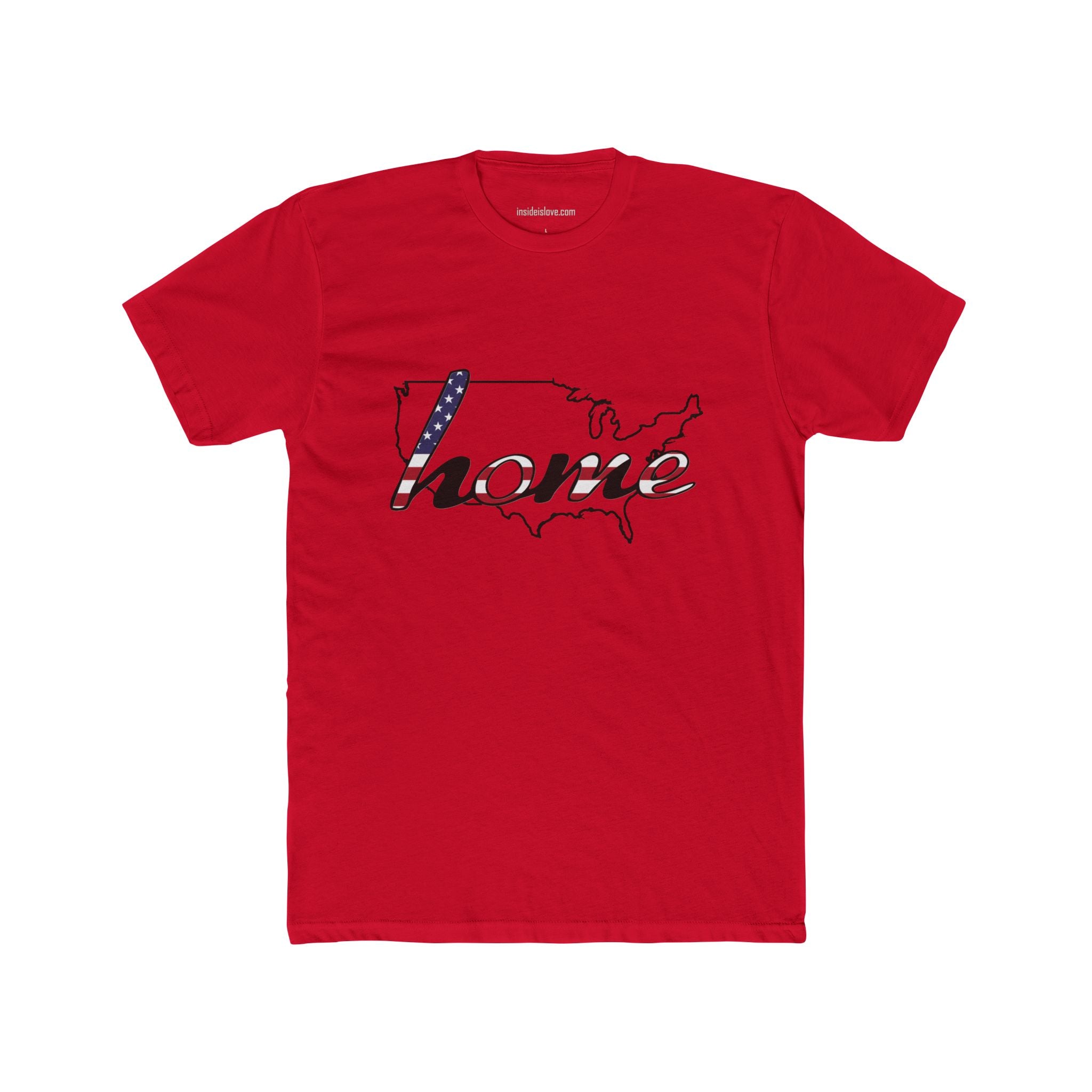 Patriotic “Home and Love" USA Map T‑Shirt — American Flag Script Tee