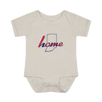 Indiana 'Home' Infant Bodysuit — Baby Onesie with State Outline