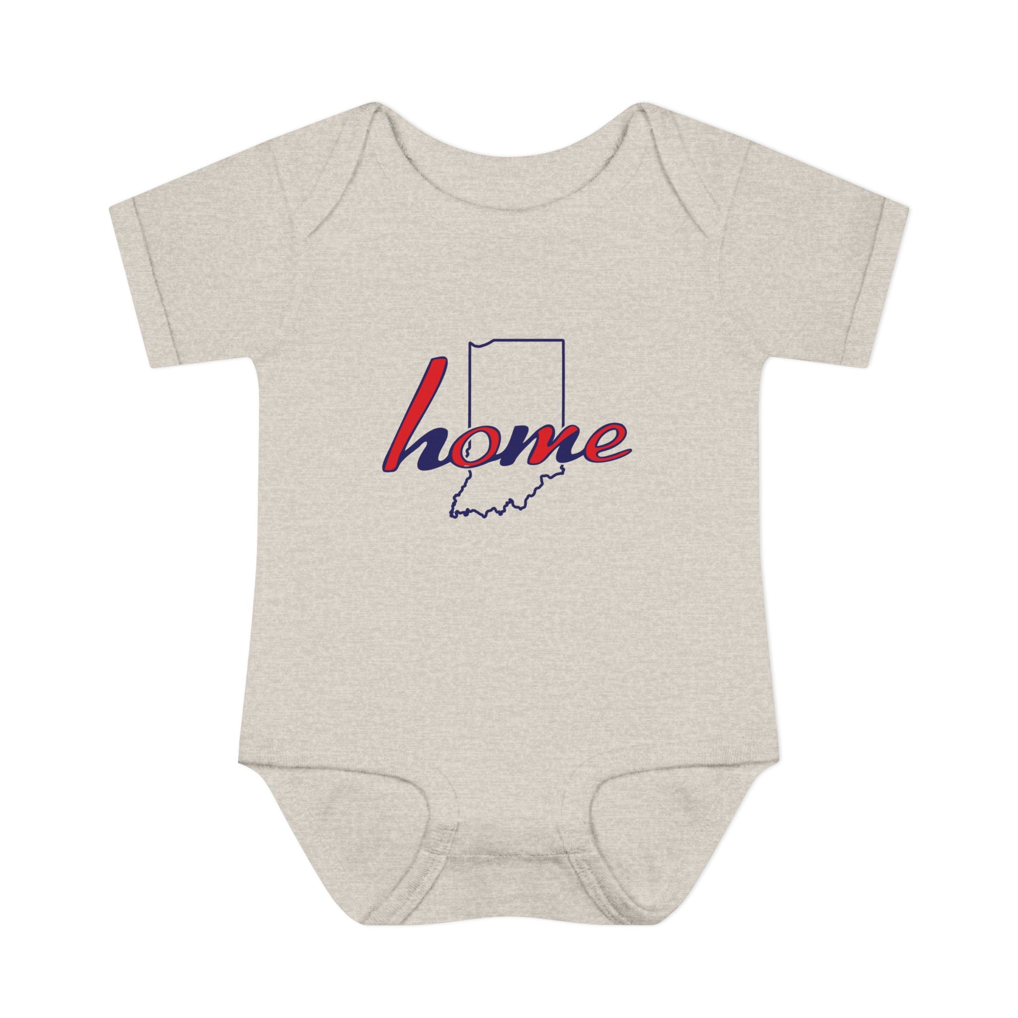 Indiana 'Home' Infant Bodysuit — Baby Onesie with State Outline