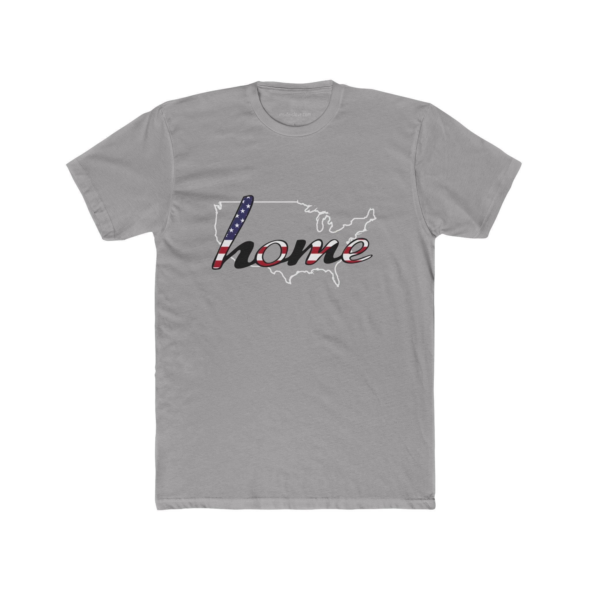 Patriotic “Home and Love" USA Map T‑Shirt — American Flag Script Tee