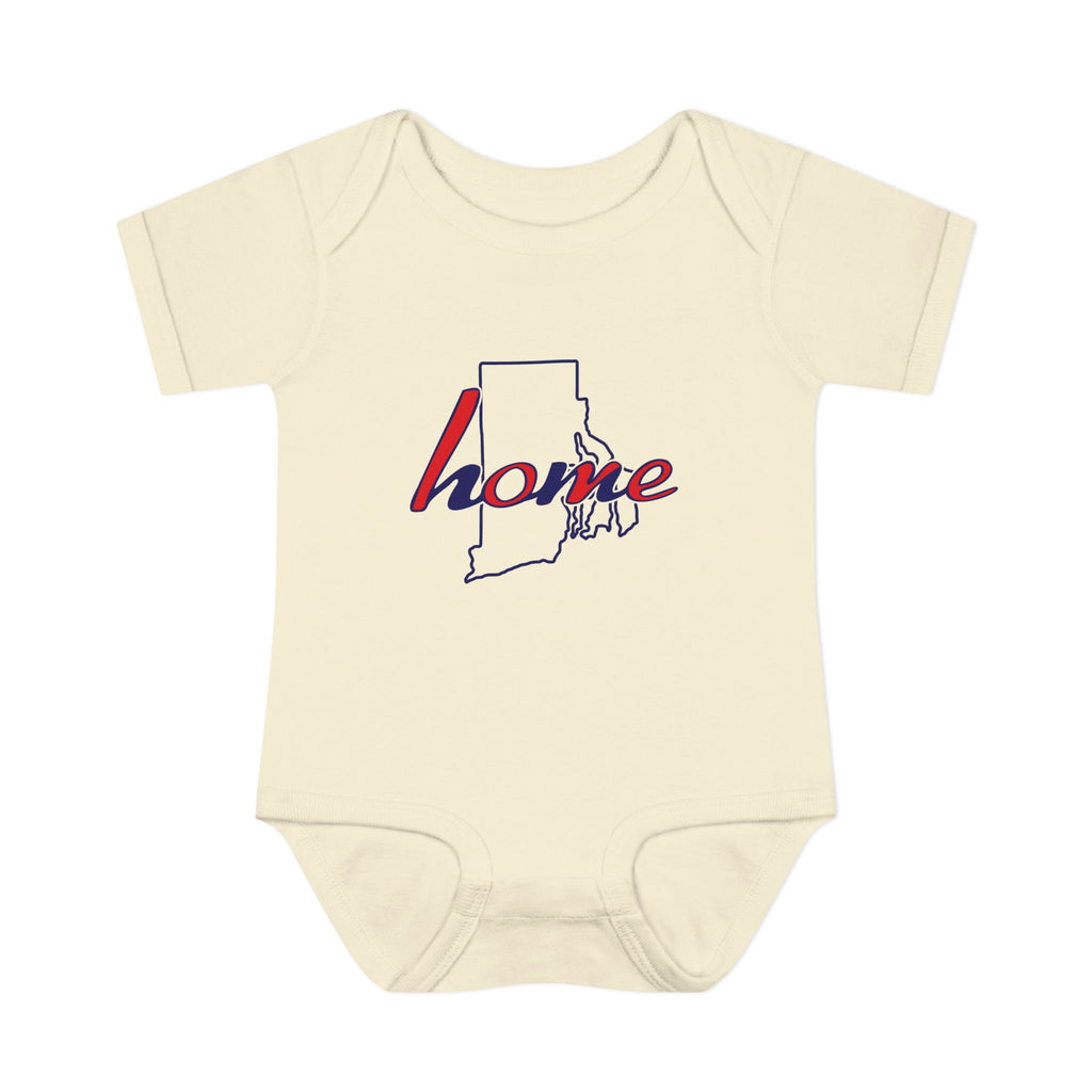 Rhode Island 'Home' Infant Bodysuit — Baby Onesie with State Outline
