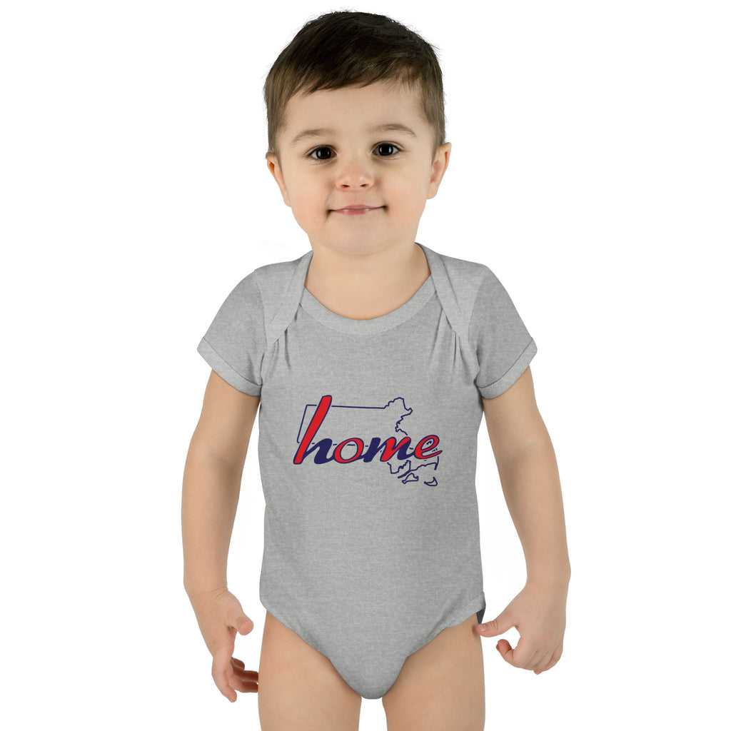 Massachusetts 'Home' Infant Bodysuit — Baby Onesie with State Outline