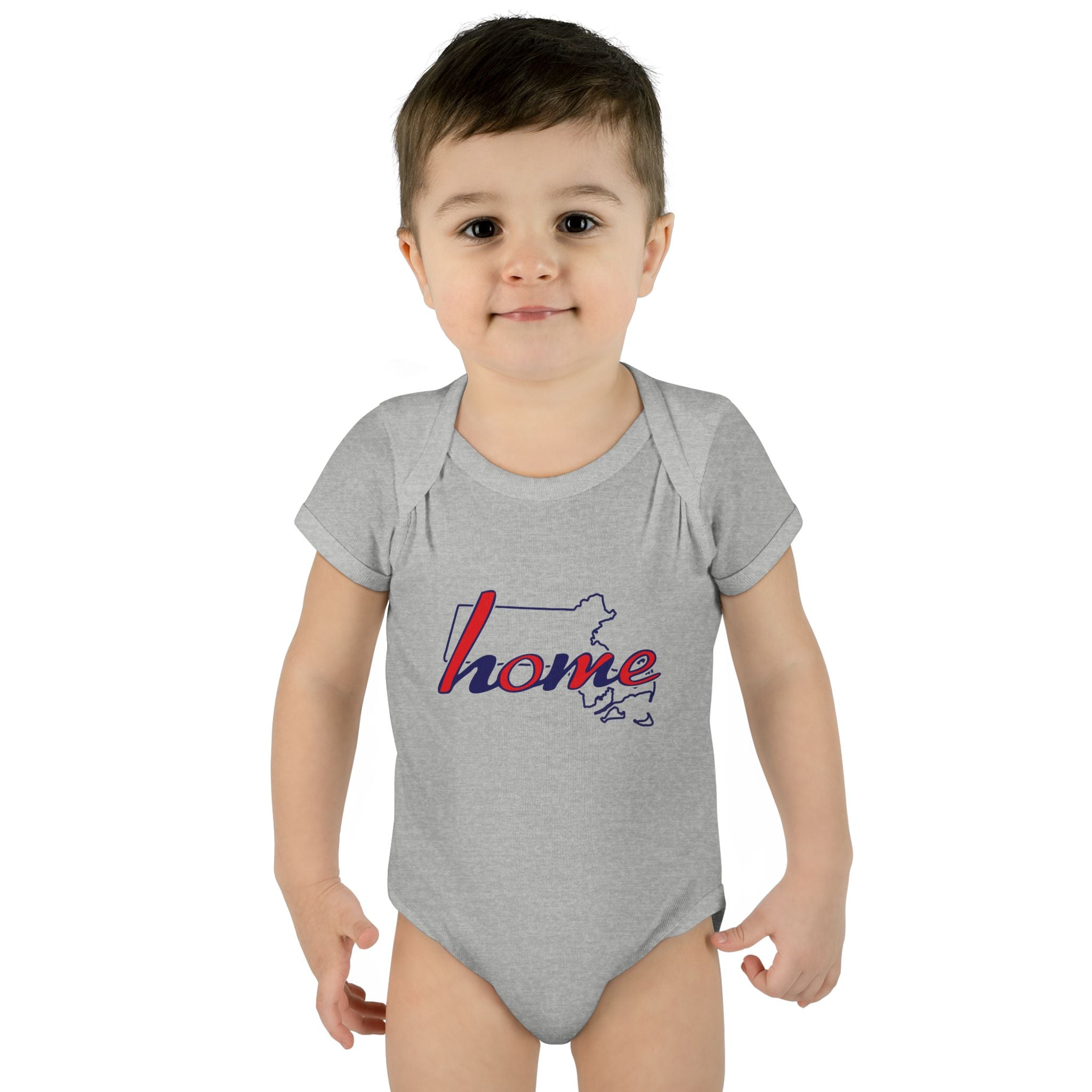 Massachusetts 'Home' Infant Bodysuit — Baby Onesie with State Outline