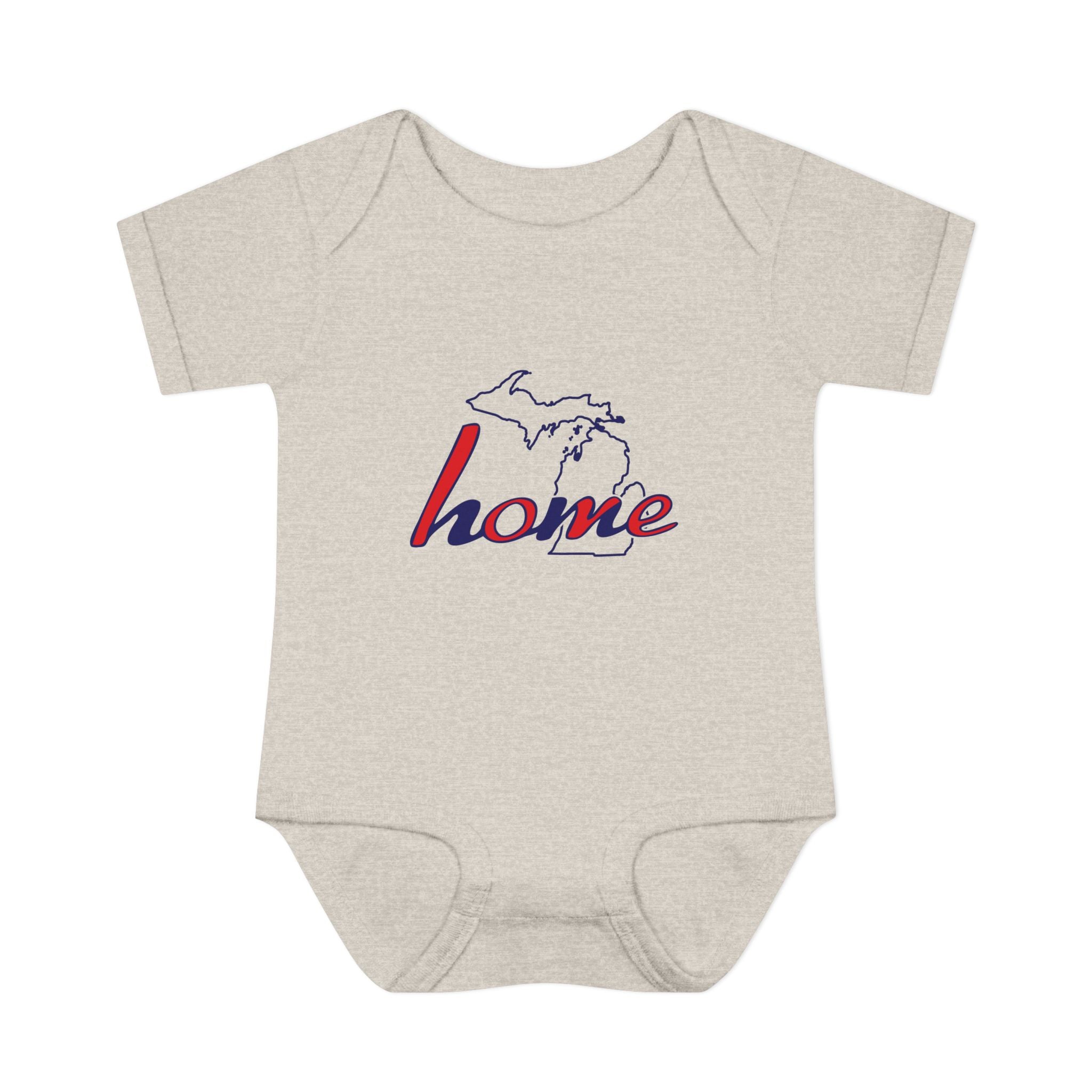 Michigan 'Home' Infant Bodysuit — Baby Onesie with State Outline