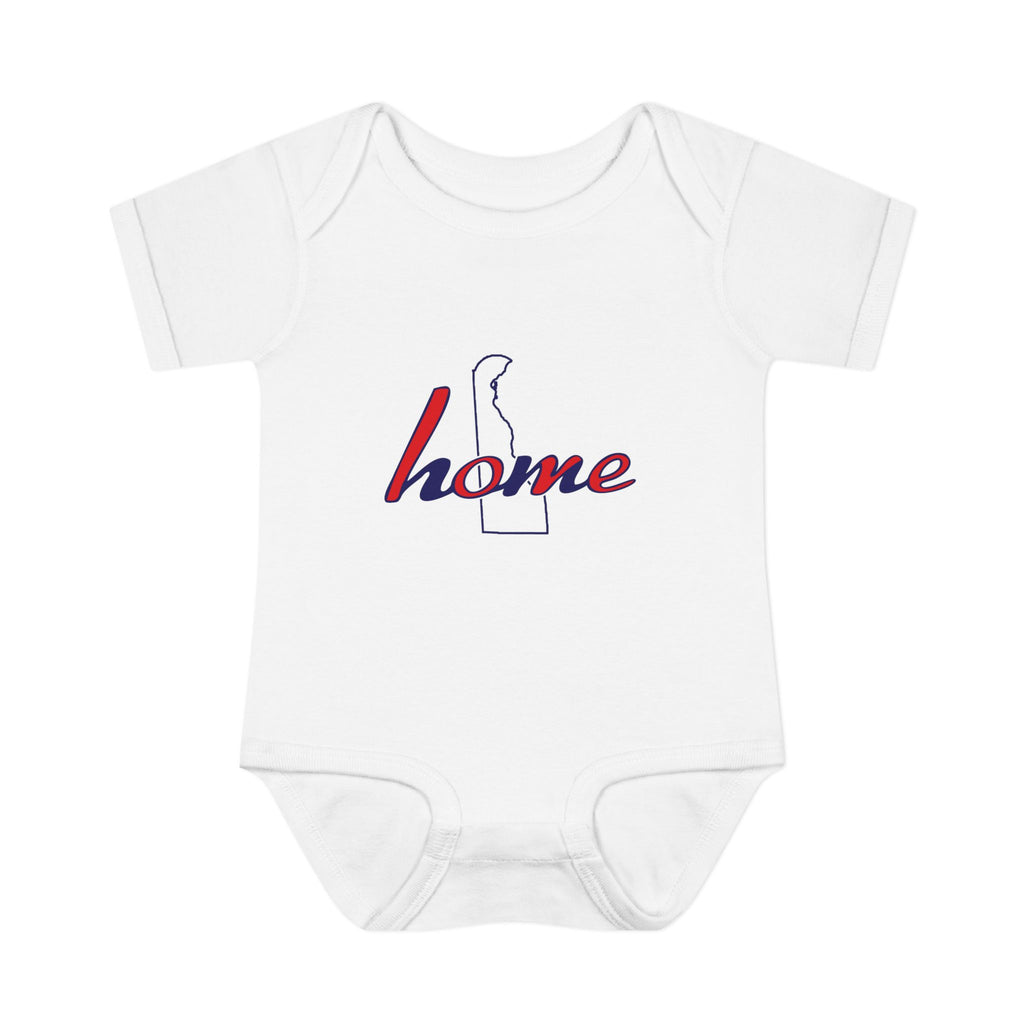 Delaware 'Home' Infant Bodysuit — Baby Onesie with State Outline