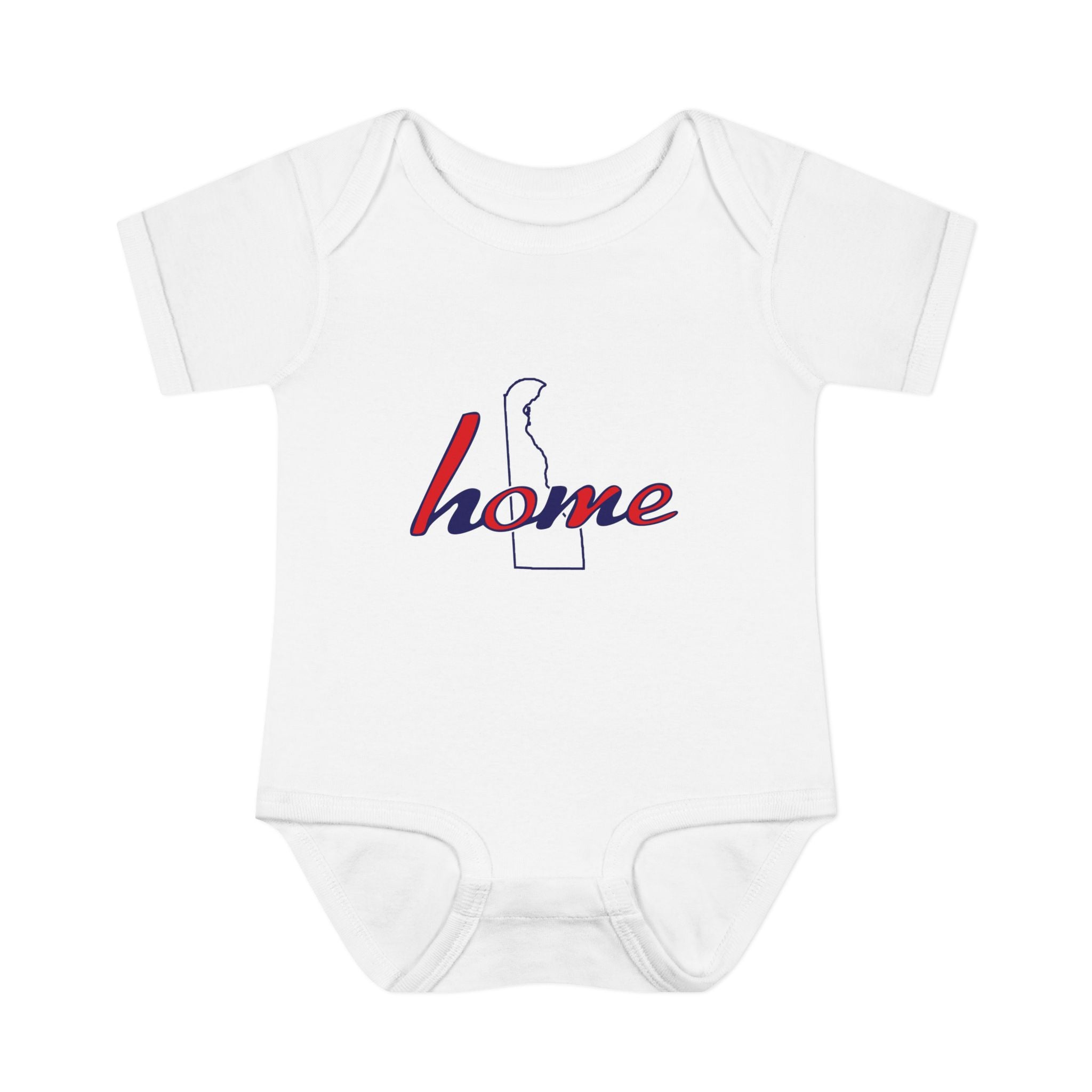 Delaware 'Home' Infant Bodysuit — Baby Onesie with State Outline