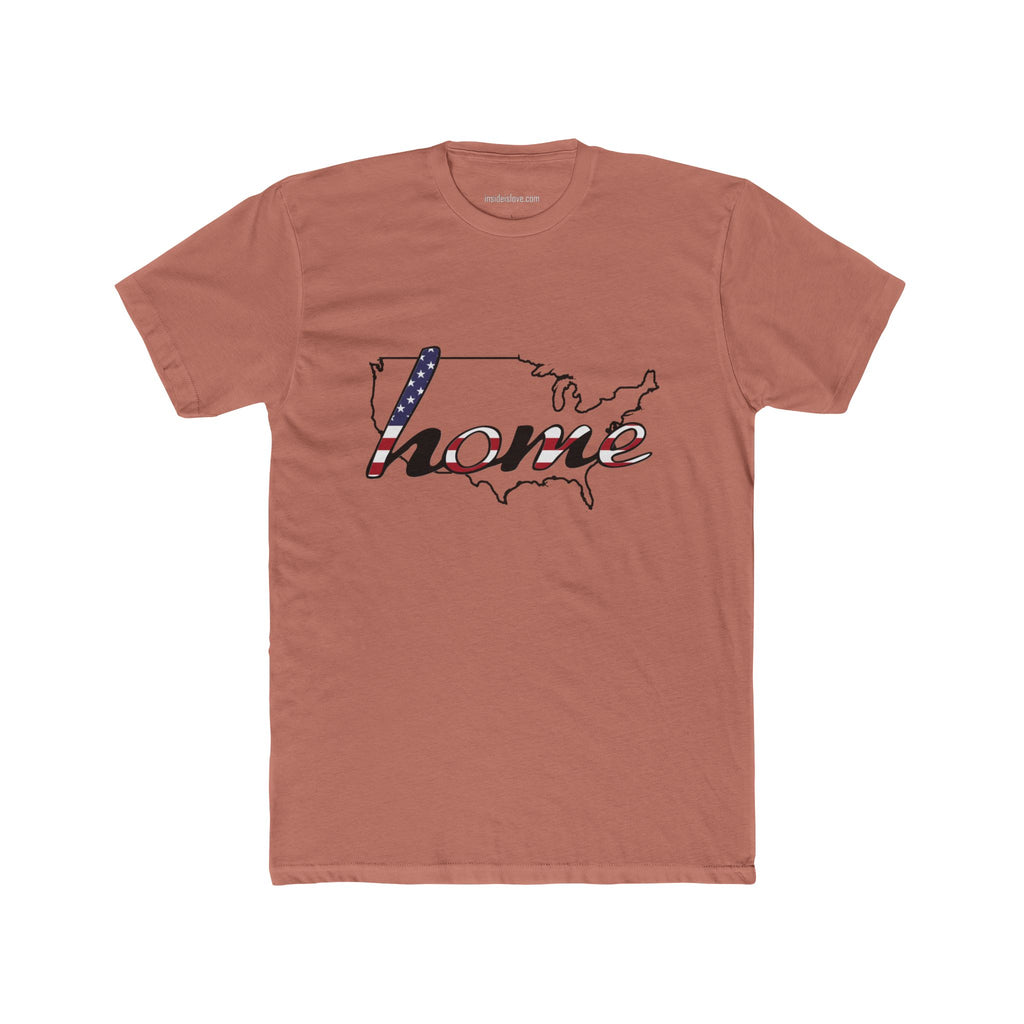 Patriotic “Home and Love" USA Map T‑Shirt — American Flag Script Tee