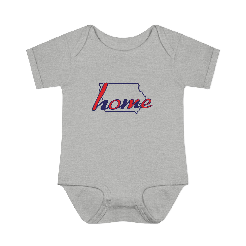 Iowa 'Home' Infant Bodysuit — Baby Onesie with State Outline