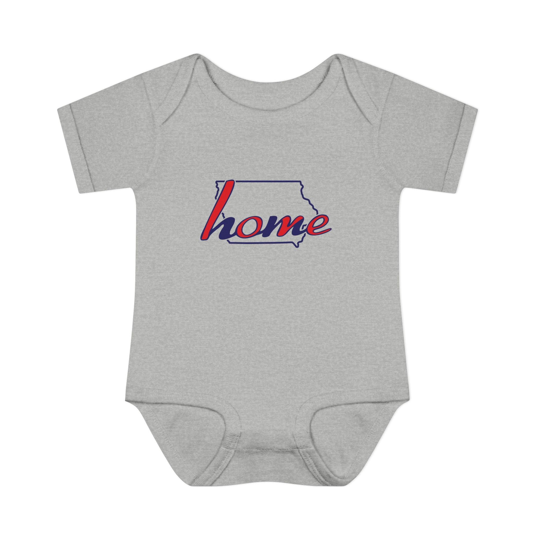 Iowa 'Home' Infant Bodysuit — Baby Onesie with State Outline