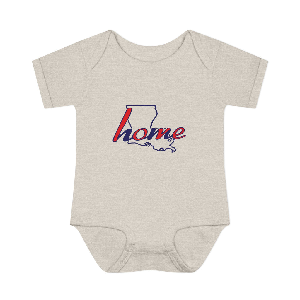 Lousiana 'Home' Infant Bodysuit — Baby Onesie with State Outline