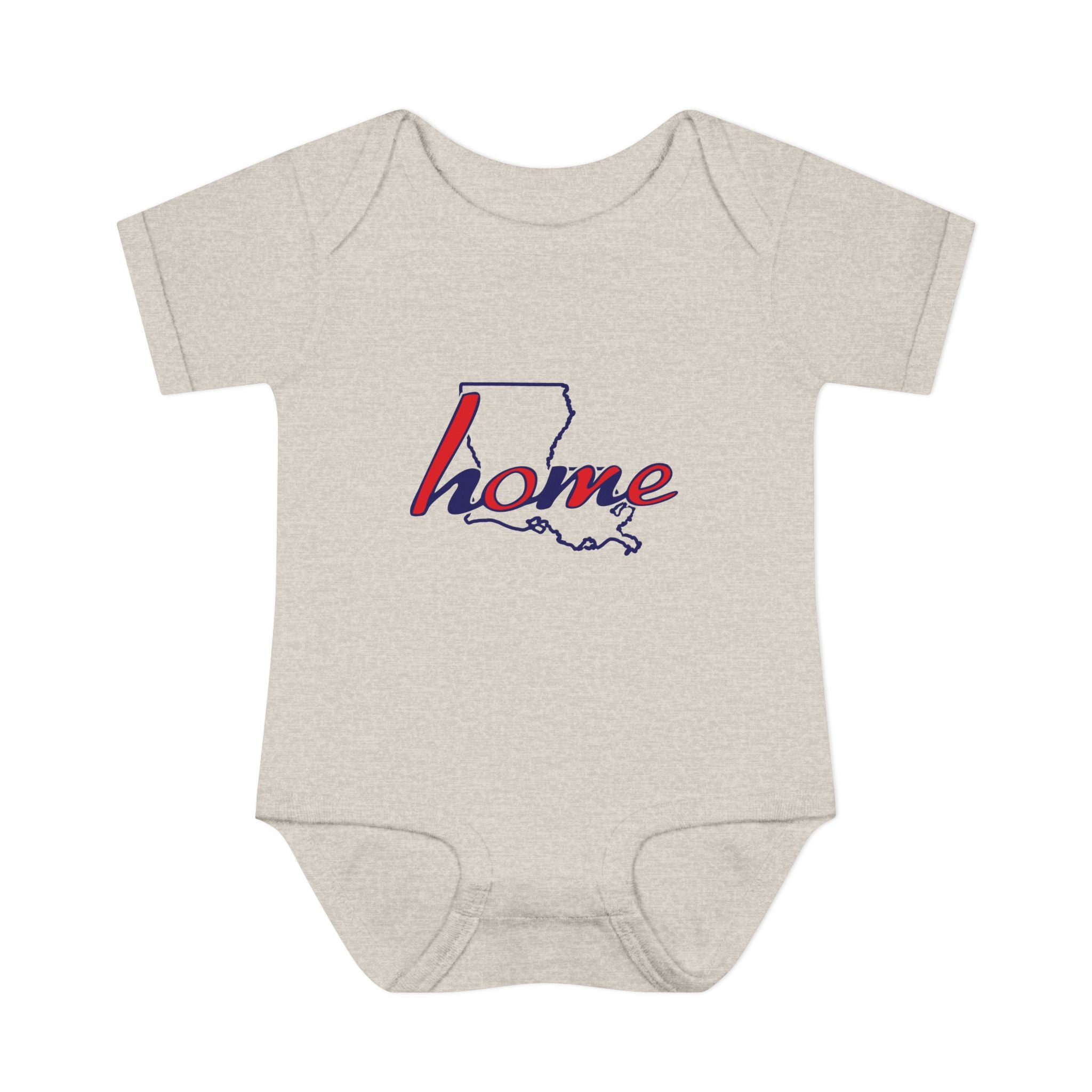 Lousiana 'Home' Infant Bodysuit — Baby Onesie with State Outline