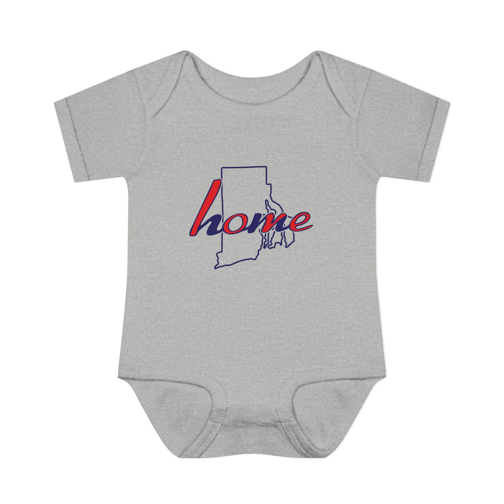 Rhode Island 'Home' Infant Bodysuit — Baby Onesie with State Outline