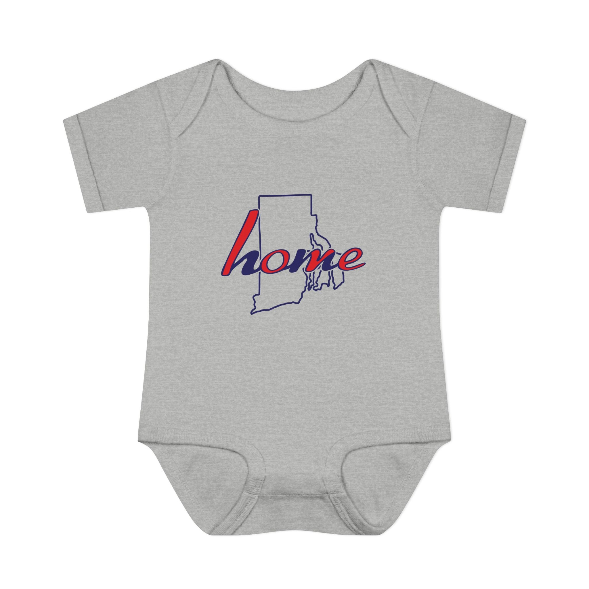 Rhode Island 'Home' Infant Bodysuit — Baby Onesie with State Outline