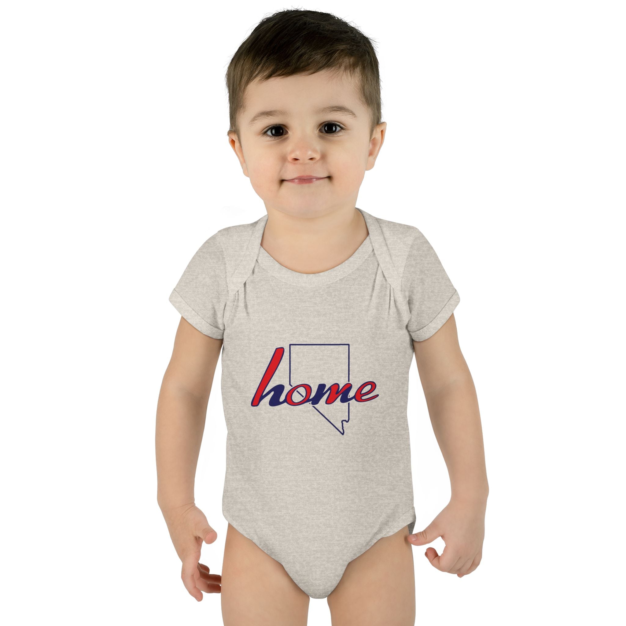 Nevada Home Baby Bodysuit — Infant Rib Onesie with State Outline