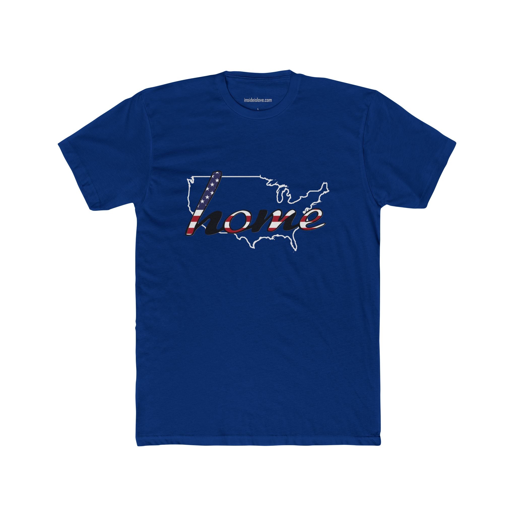 Patriotic “Home and Love" USA Map T‑Shirt — American Flag Script Tee