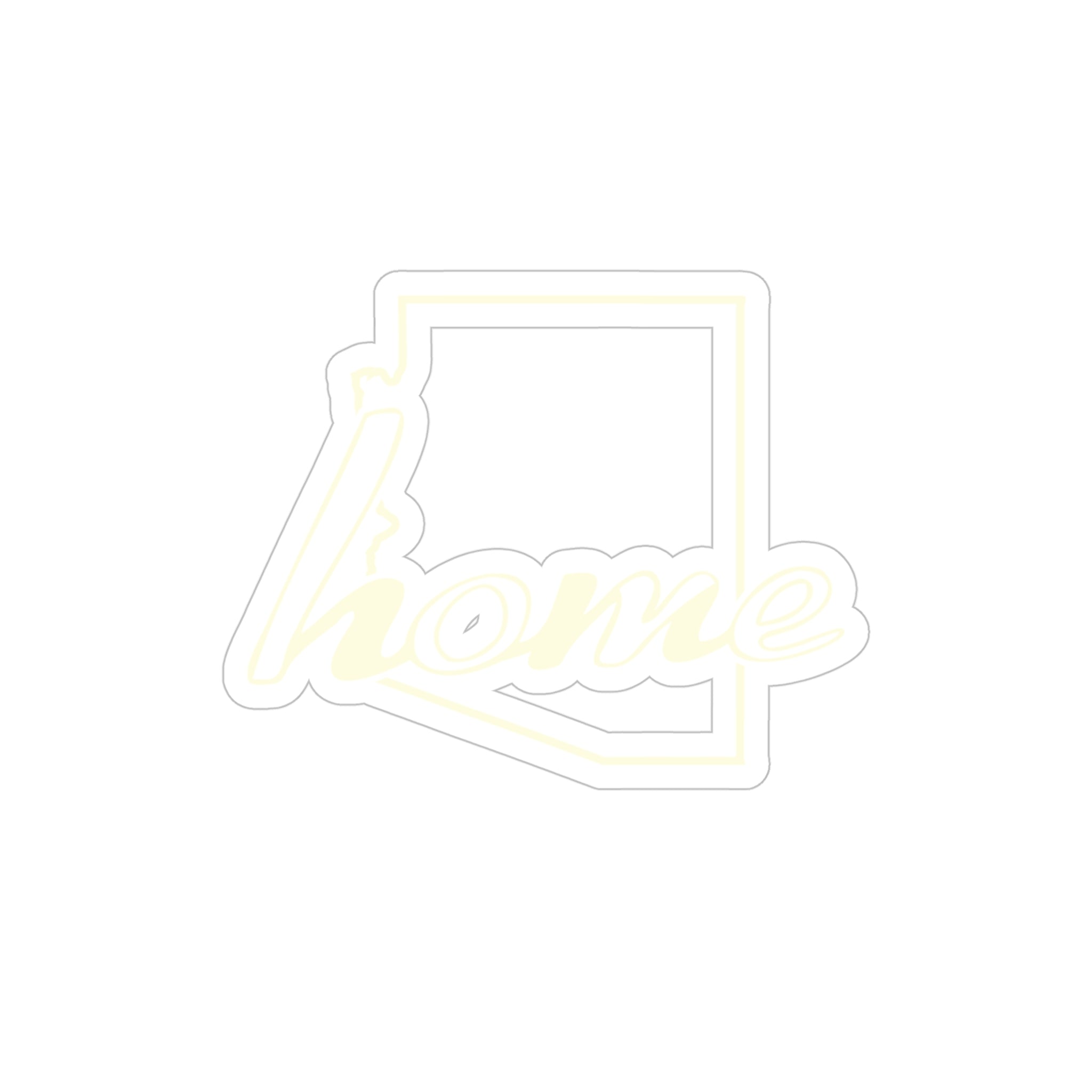 Die-Cut 'Home' Transparent Outdoor Sticker — Weatherproof Laptop & Car Decal