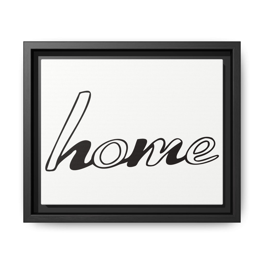 Framed Matte Canvas Wall Art — "home" Script Print