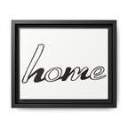 Framed Matte Canvas Wall Art — "home" Script Print