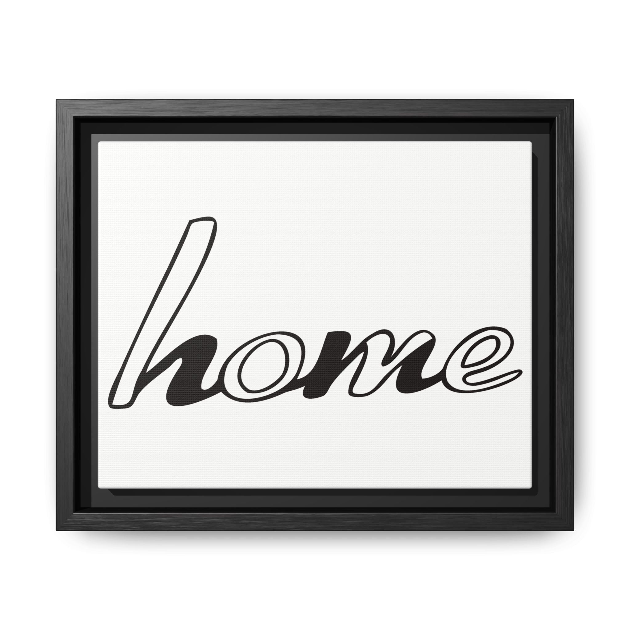 Framed Matte Canvas Wall Art — "home" Script Print
