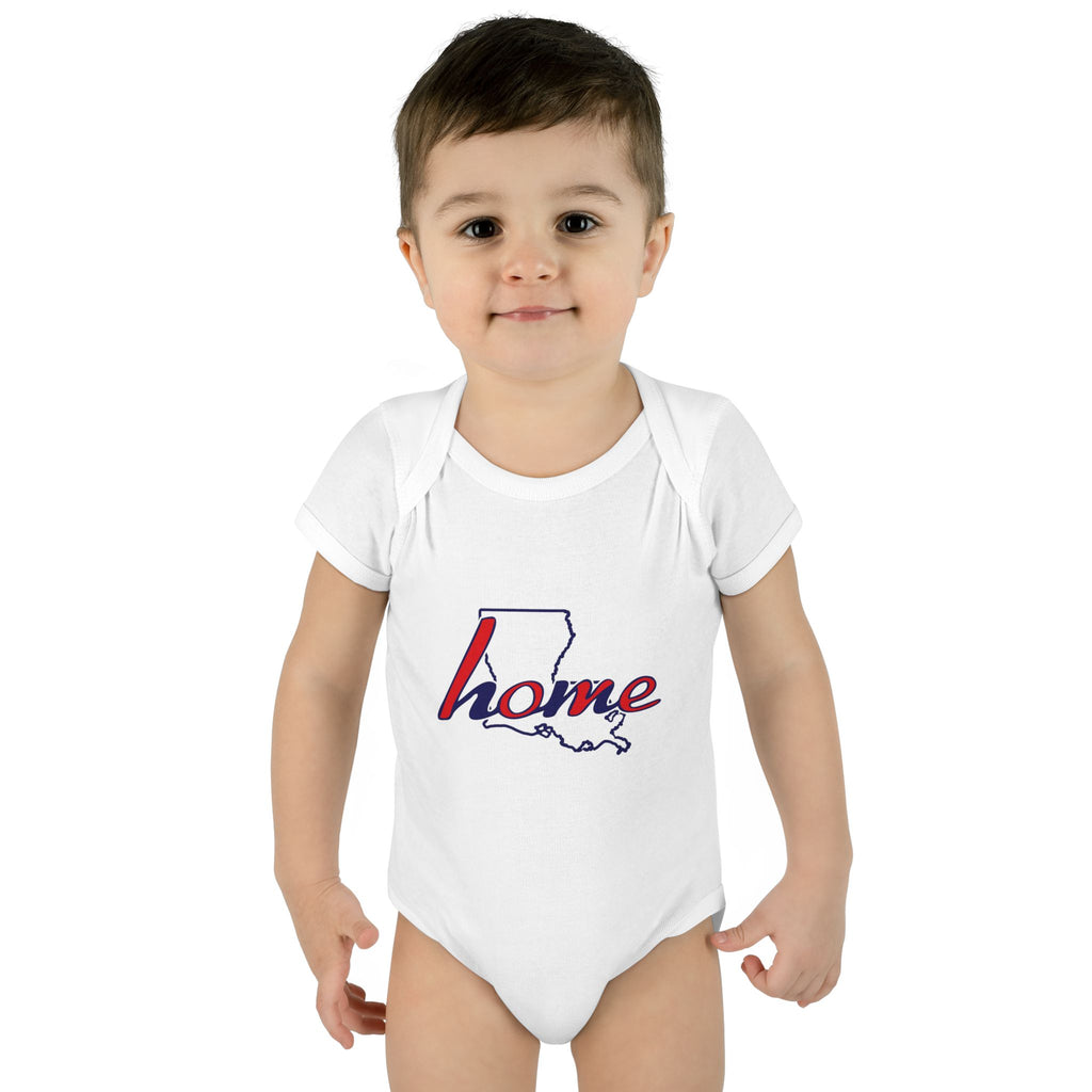 Lousiana 'Home' Infant Bodysuit — Baby Onesie with State Outline