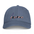 Baseball Cap — "Home" Script with American Flag Distressed Embroidery