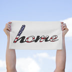 Rally Towel — 'Home' Script with American Flag Design (11x18)