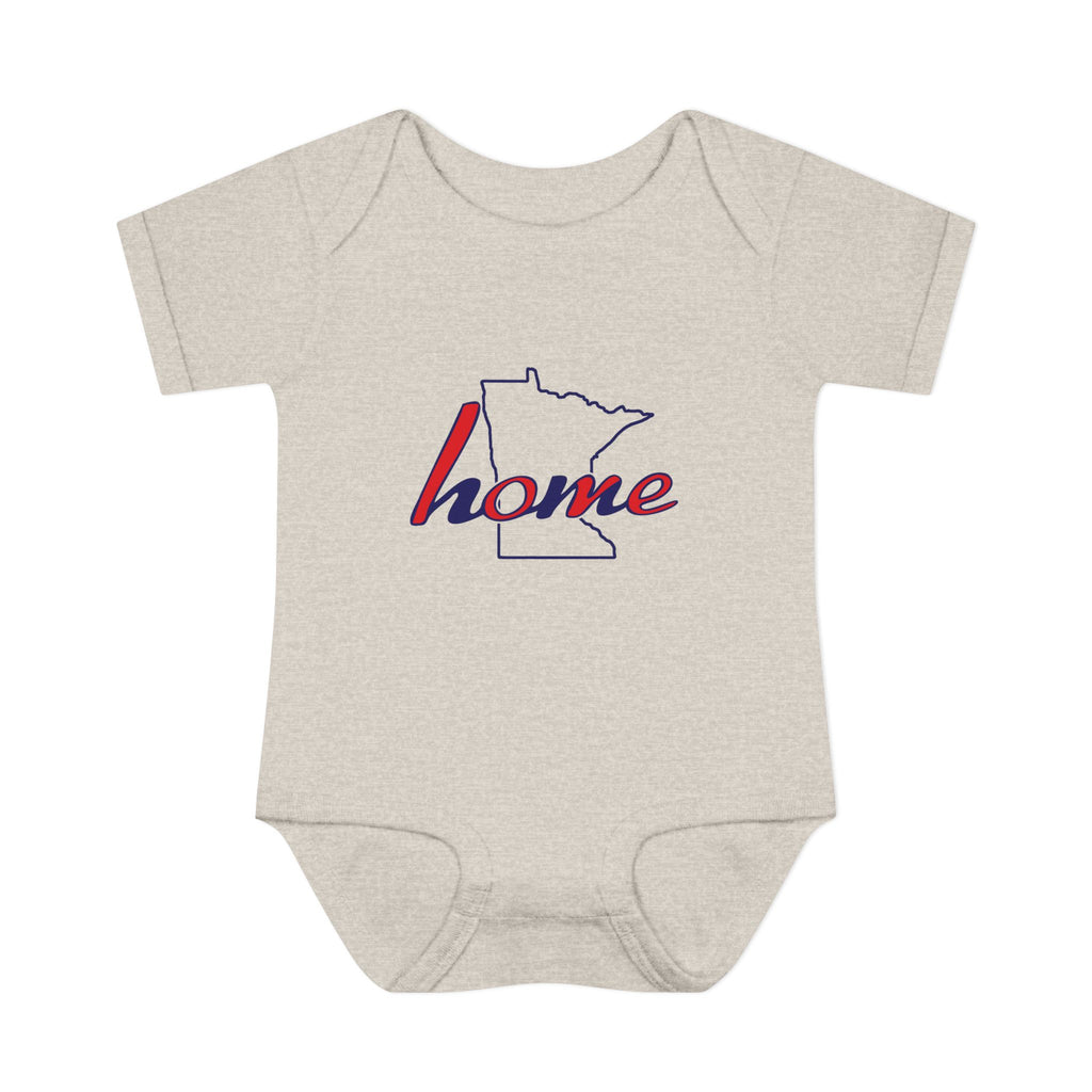 Minnesota 'Home' Infant Bodysuit — Baby Onesie with State Outline