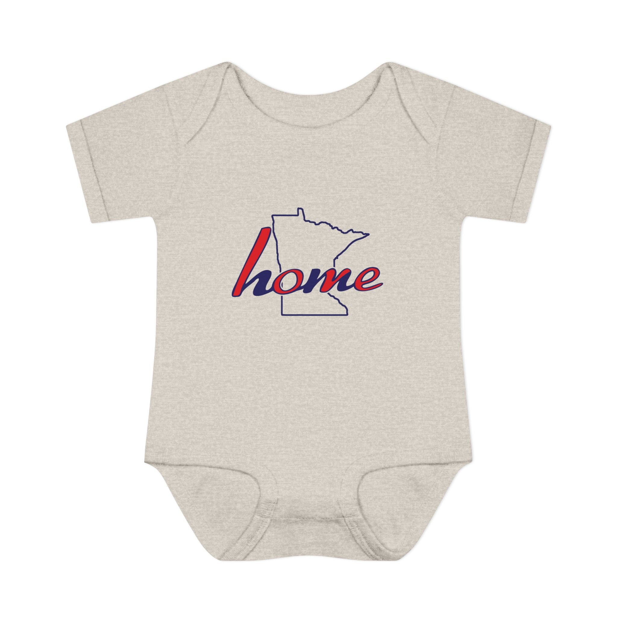 Minnesota 'Home' Infant Bodysuit — Baby Onesie with State Outline