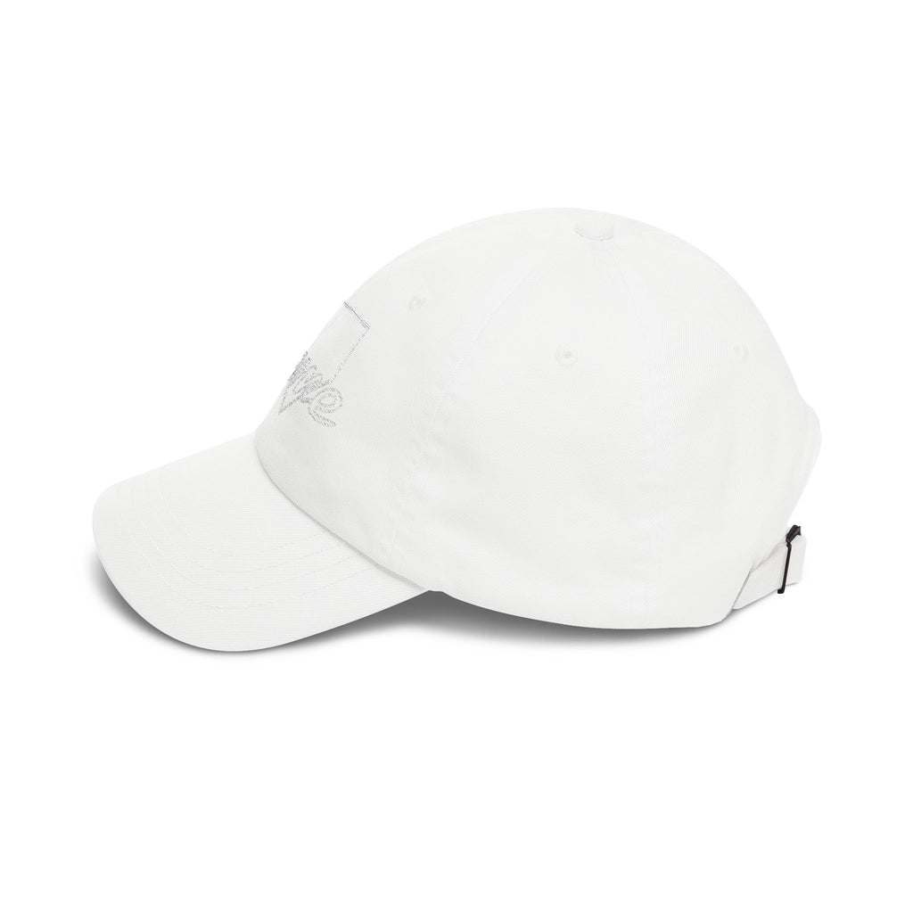 Home Plate Cap — Minimal White Embroidered Baseball/Softball Hat