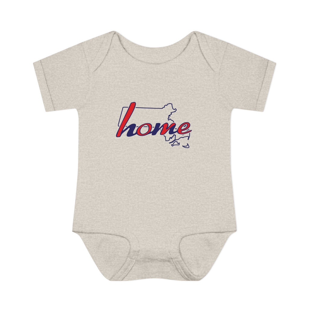 Massachusetts 'Home' Infant Bodysuit — Baby Onesie with State Outline