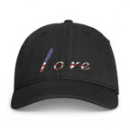 Baseball Cap — "Home" Script with American Flag Distressed Embroidery