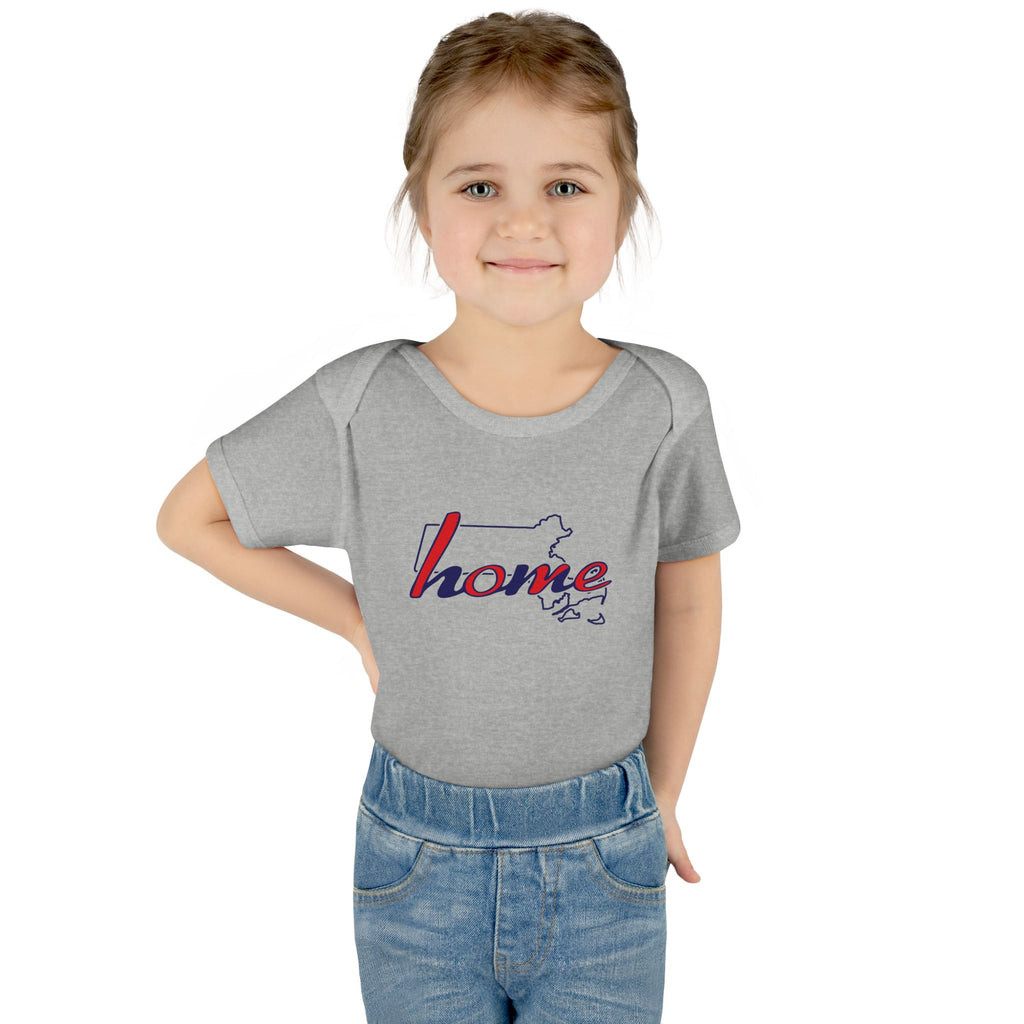 Massachusetts 'Home' Infant Bodysuit — Baby Onesie with State Outline