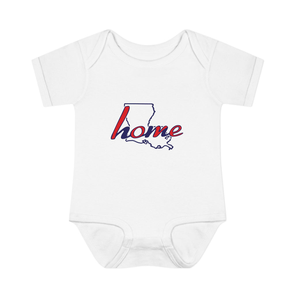 Lousiana 'Home' Infant Bodysuit — Baby Onesie with State Outline
