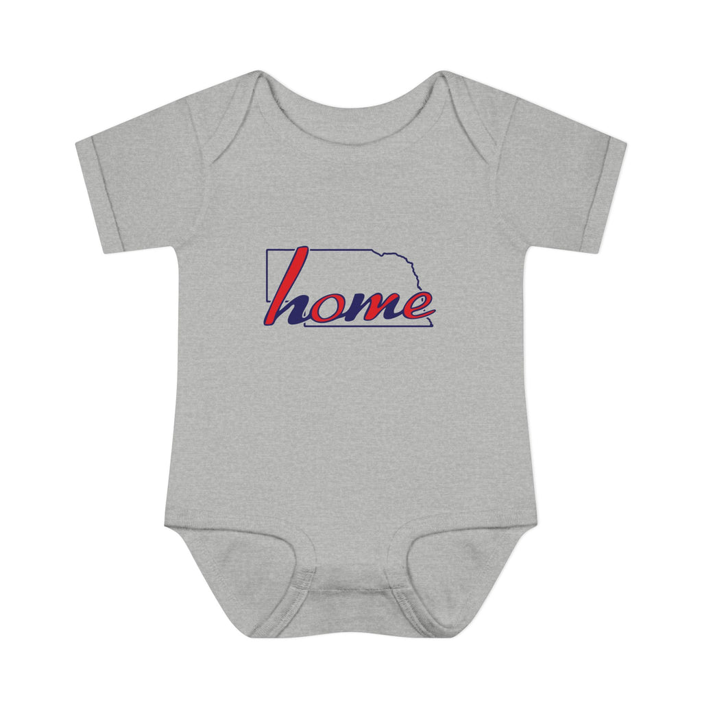 Nebraska 'Home' Infant Bodysuit — Baby Onesie with State Outline
